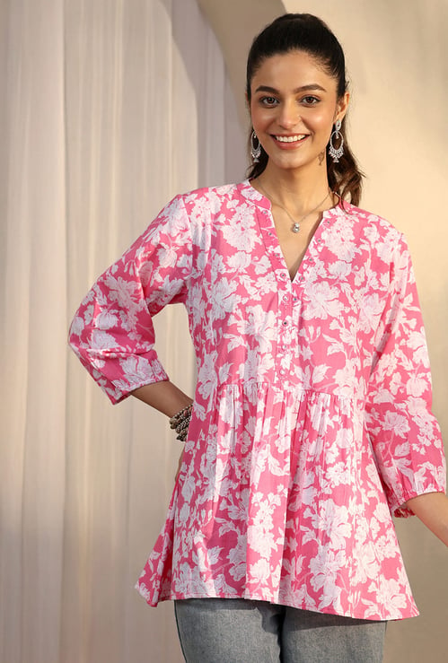 LIBAS Floral Print A-Line Kurti