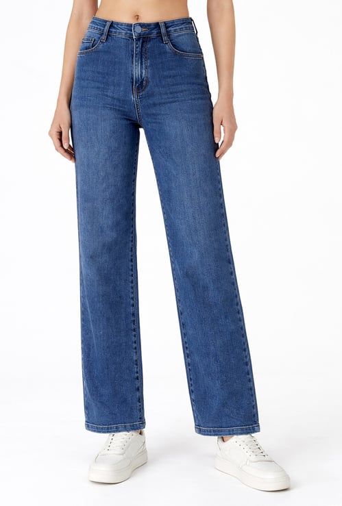 KRAUS Washed Straight Fit Jeans