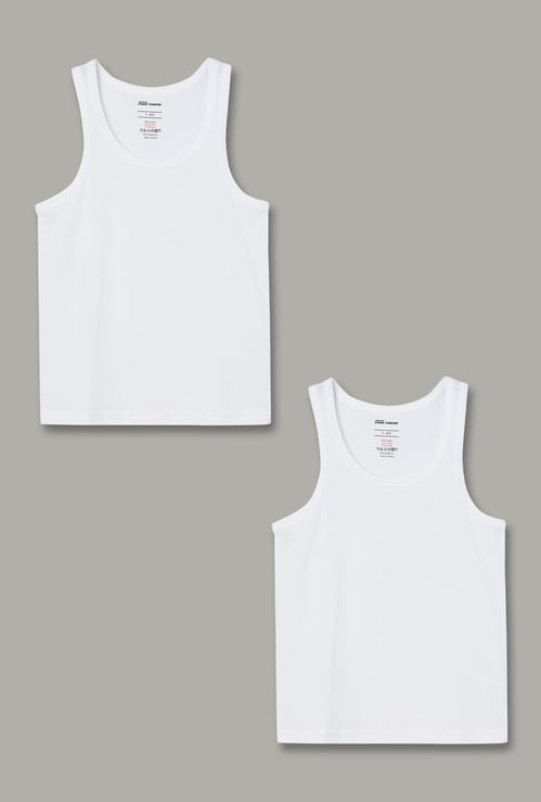 FAME FOREVER Boys Solid Vests - Pack of 2