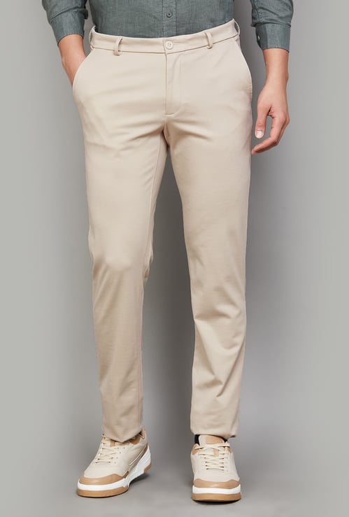LP SPORT Solid Slim Tapered Trousers