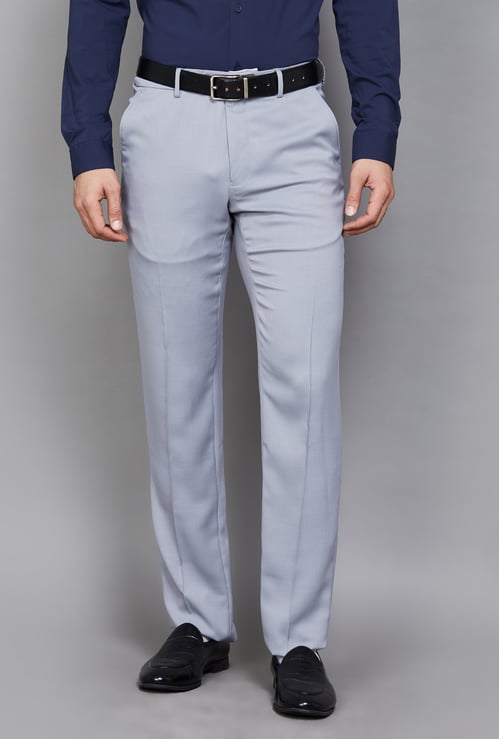 VAN HEUSEN Solid Slim Fit Formal Trousers