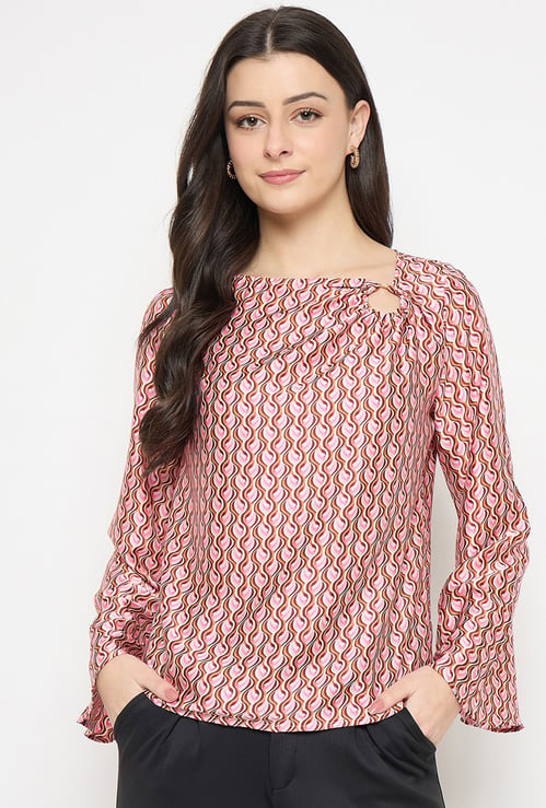 MADAME Printed Keyhole Detail Tunic