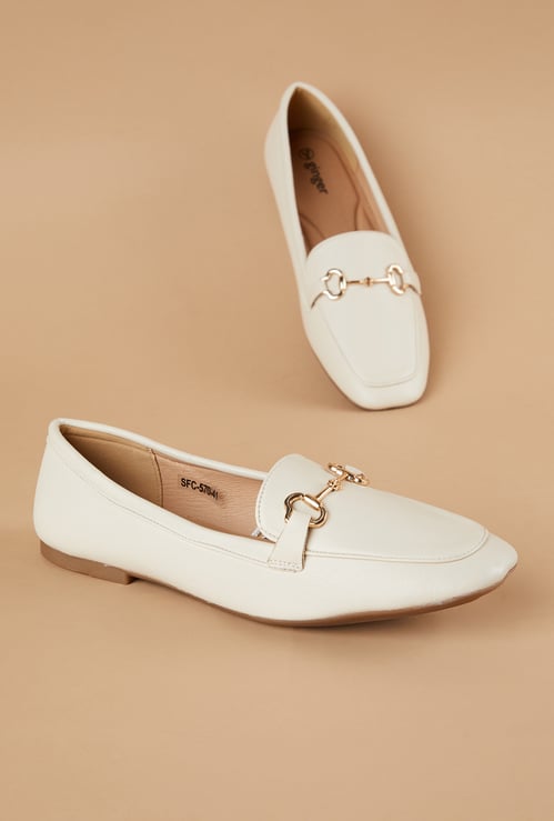 CODE Solid Square-Toe Ballerinas