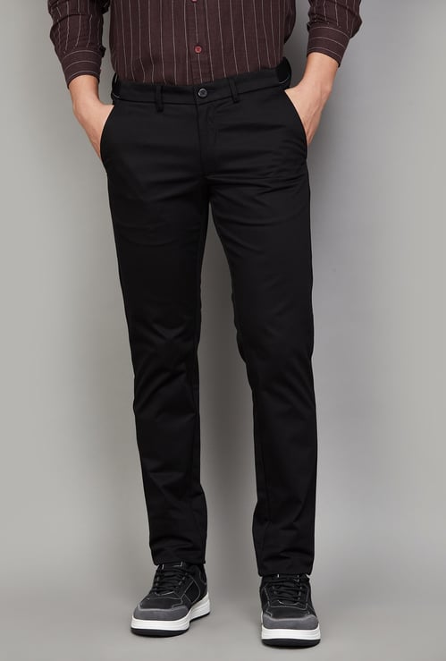LP SPORT Solid Slim Tapered Trousers