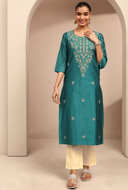LIBAS Embroidered Straight Kurta