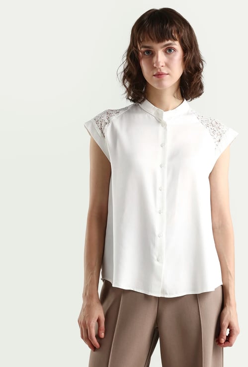 RAREISM Lace Shirt Style Top