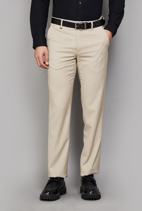 VAN HEUSEN Solid Slim Straight Formal Trouser