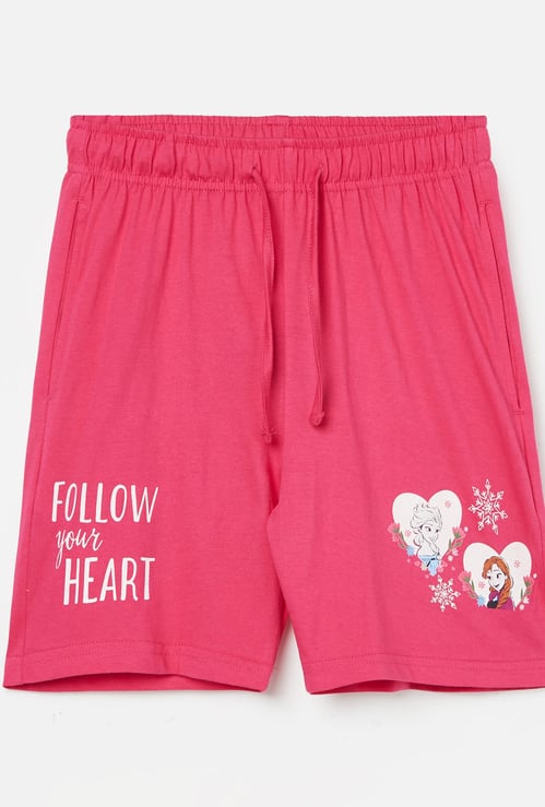 KIDSVILLE Girls Printed Elasticated Shorts