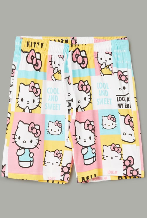 KIDSVILLE Girls Hello Kitty Print Shorts