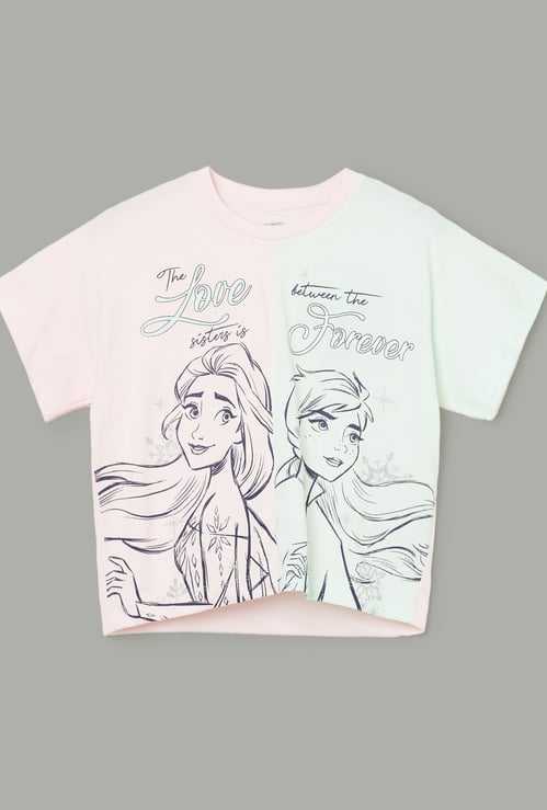 KIDSVILLE Girls Frozen Print T-shirt