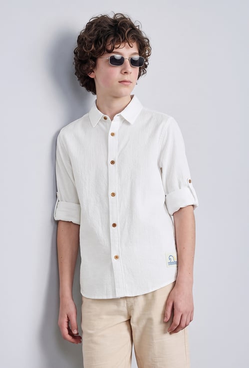 FAME FOREVER Boys Embroidered Shirt