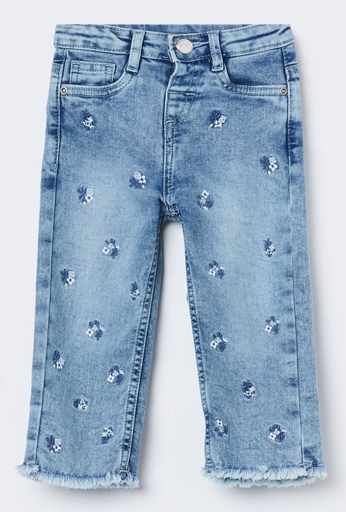 FAME FOREVER Girls Embroidered Jeans
