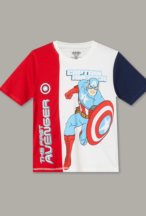 KIDSVILLE Boys Captain America Graphic Print T-shirt