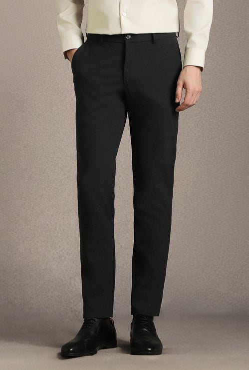 LOUIS PHILIPPE Solid Slim Straight Formal Trousers