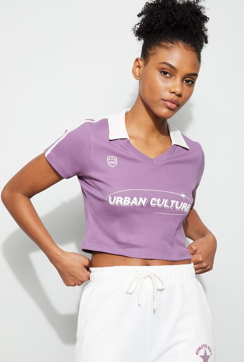 KAPPA Typographic Print Crop T-shirt