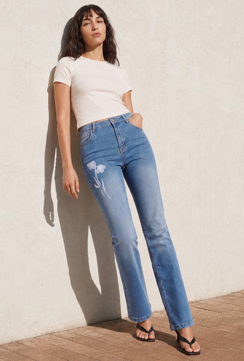 GINGER Embroidered Woven Jeans