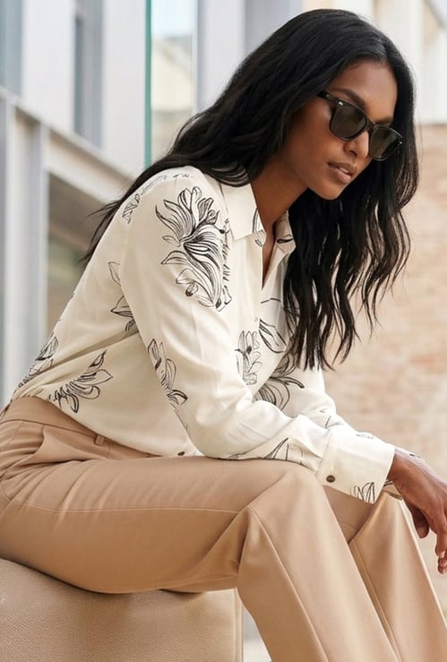 CODE Floral Print Regular Shirt