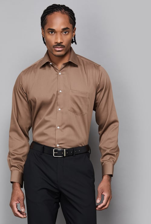 VAN HEUSEN Solid Regular Fit Formal Shirt