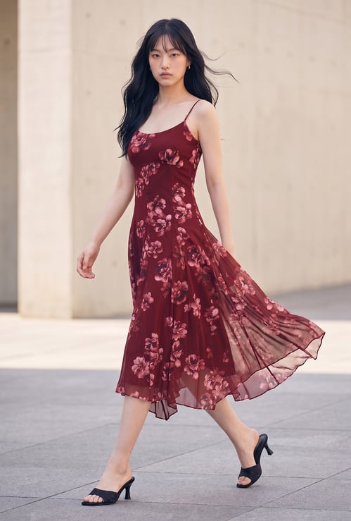 CODE Floral Midi Dress
