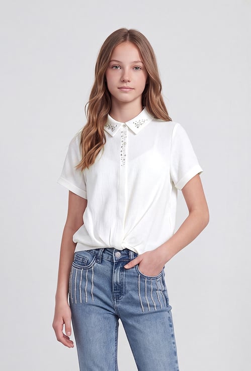 FAME FOREVER Girls Embellished Top