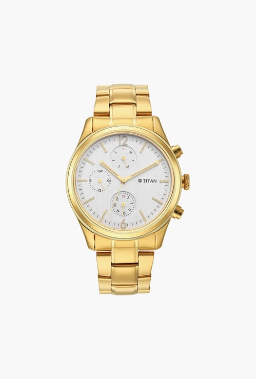 TITAN Black & Gold Multifunction Watch - NU1805YM01