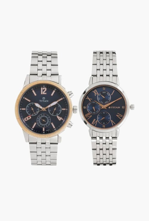 TITAN Bandhan Chronograph Watch Couple Watch Set - NU17342569KM01