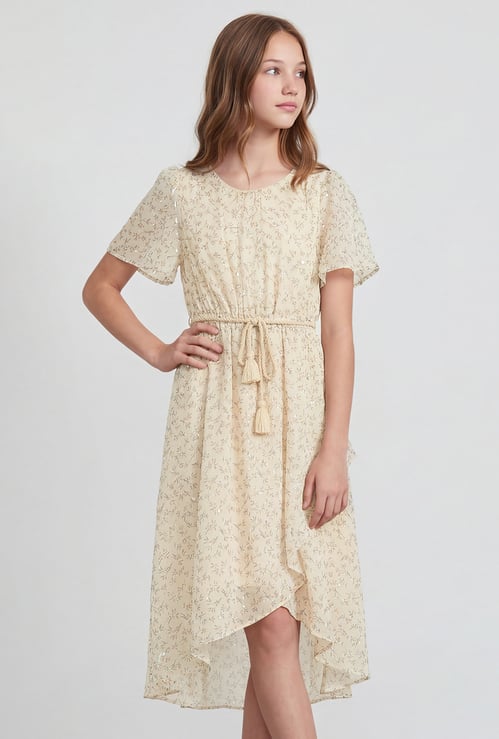 FAME FOREVER Girls Floral Print Fit & Flare Dress