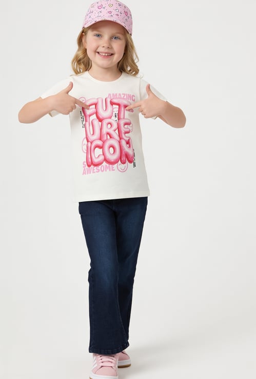 FAME FOREVER Girls Graphic Print T-shirt