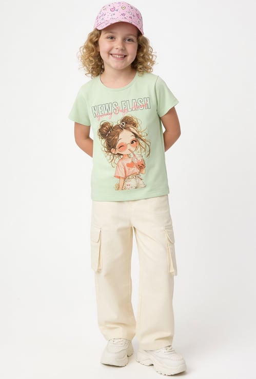 FAME FOREVER Girls Graphic Print T-shirt
