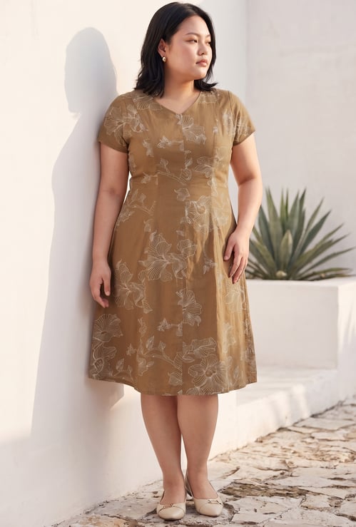 NEXUS Floral Print A-Line Dress
