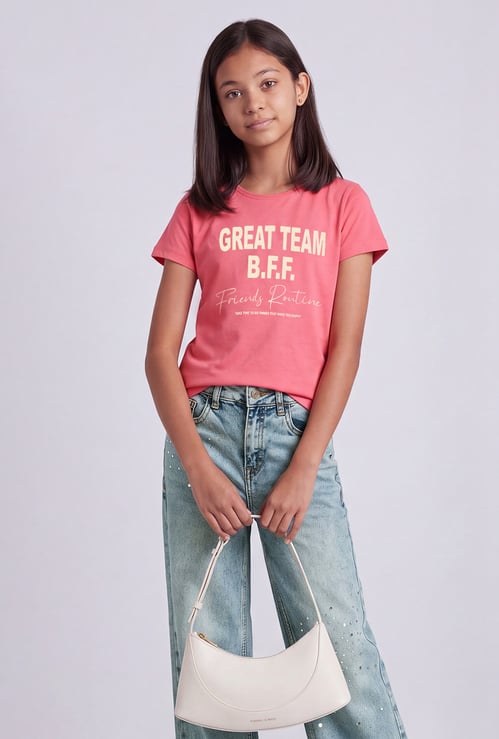 FAME FOREVER Girls Graphic Print T-shirt