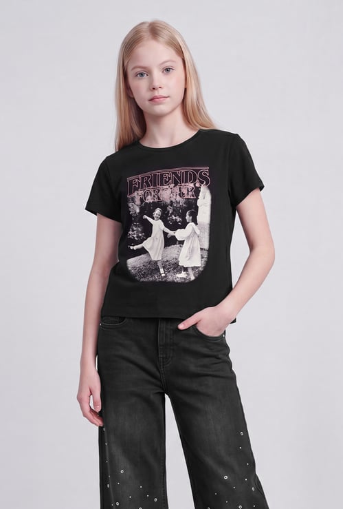 FAME FOREVER Girls Graphic Print T-shirt