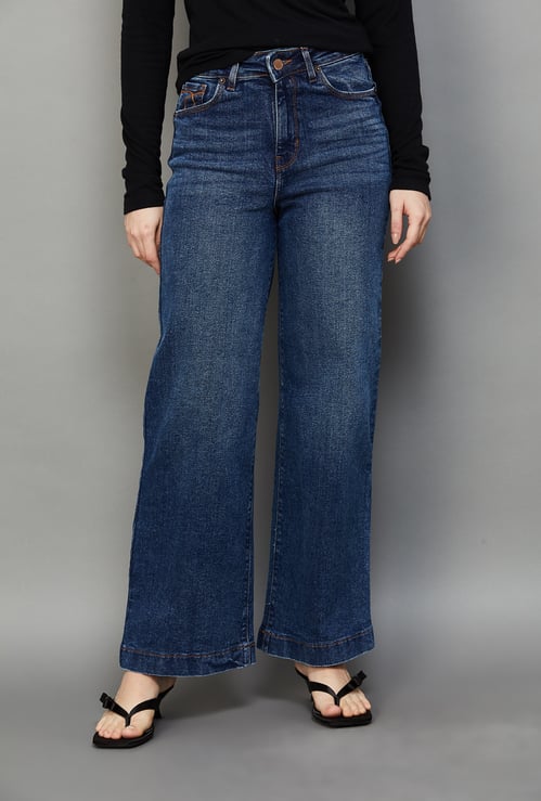 XPOSE Washed Wide Leg Jeans