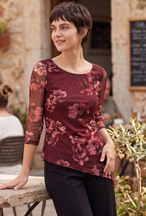 CODE Floral Print Top