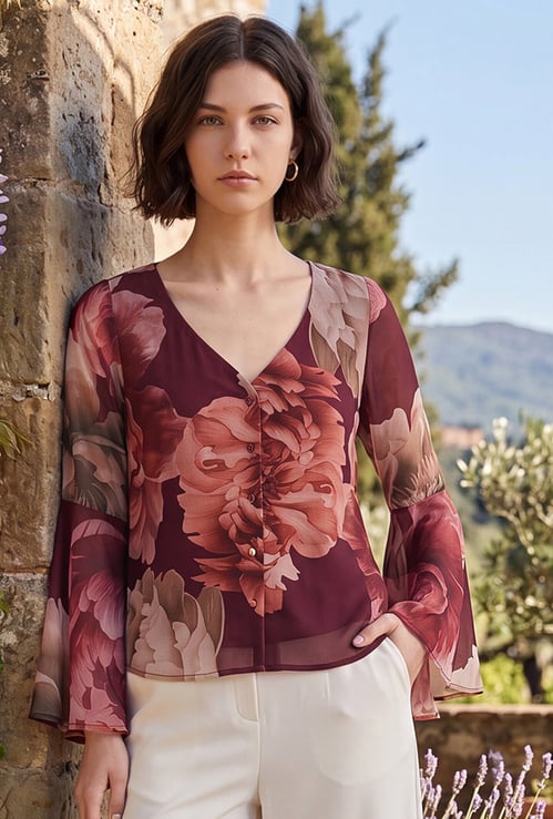 CODE Floral Print Top