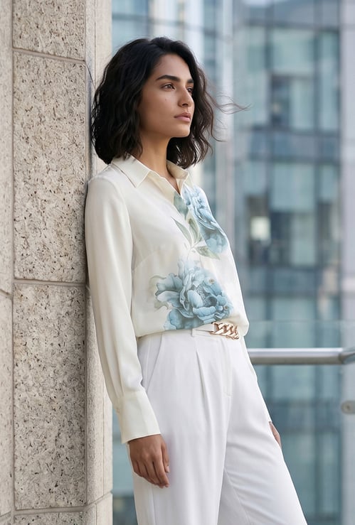 CODE Floral Print Shirt