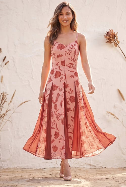 CODE Floral Print Maxi Dress
