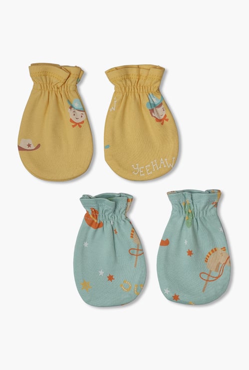 FS MINI KLUB Boys Printed Mittens - Pack of 2
