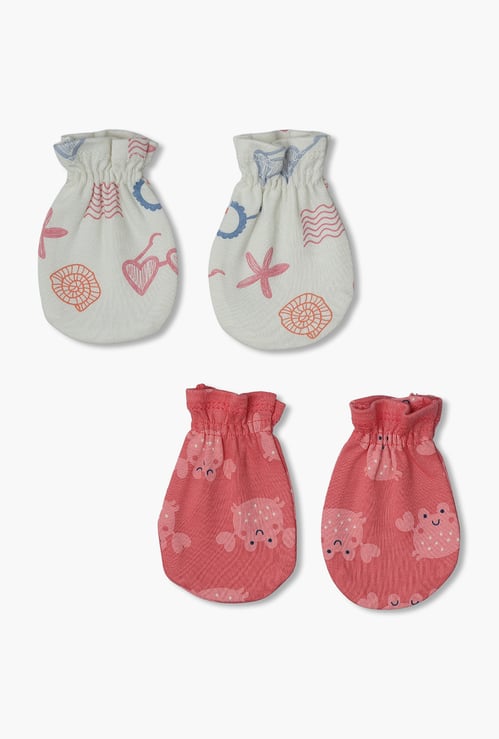 FS MINI KLUB Girls Printed Mittens - Pack of 2