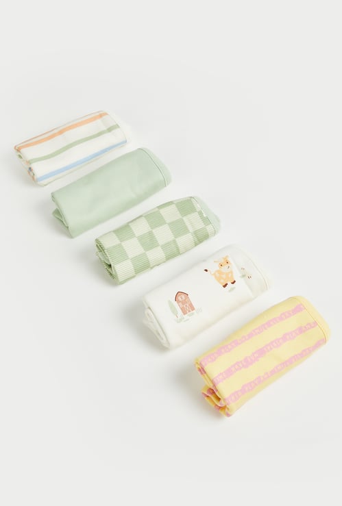 FS MINI KLUB Kids Printed Face Towels - Pack of 5