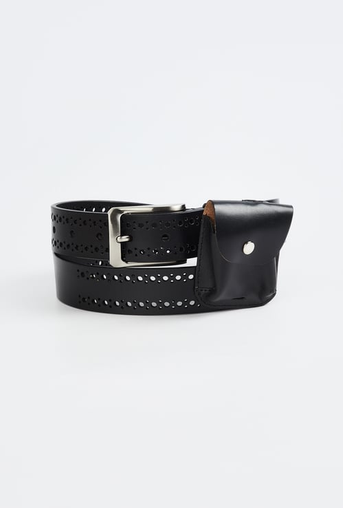 ALLEN SOLLY Perforated Leather Belt