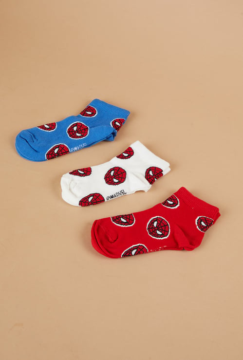 FAME FOREVER Spider-Man Ankle Length Socks - Pack of 3