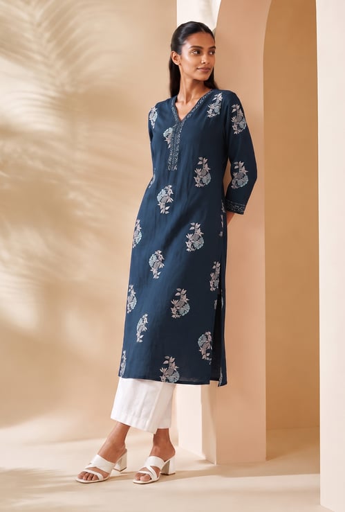 MELANGE Printed Straight Kurta