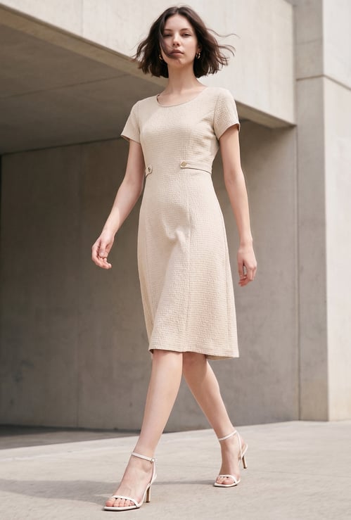 CODE Self Design Sheath Dress