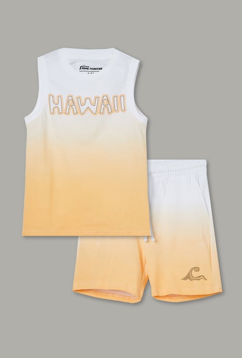 FAME FOREVER Boys Ombre Shorts Set