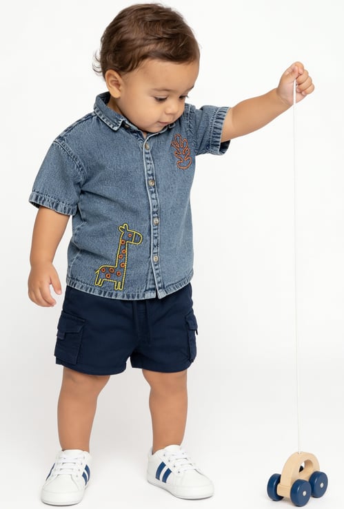 FAME FOREVER Boys Embroidered Shirt