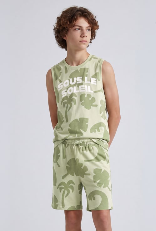 FAME FOREVER Boys Graphic Print T-shirt with Shorts