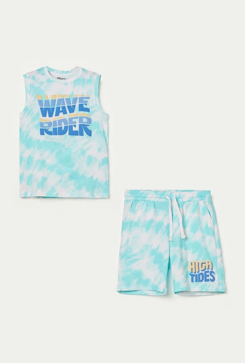 FAME FOREVER Boys Printed Shorts Set