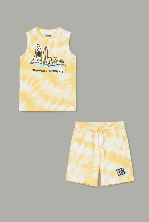 FAME FOREVER Boys Tie & Dye Shorts Set