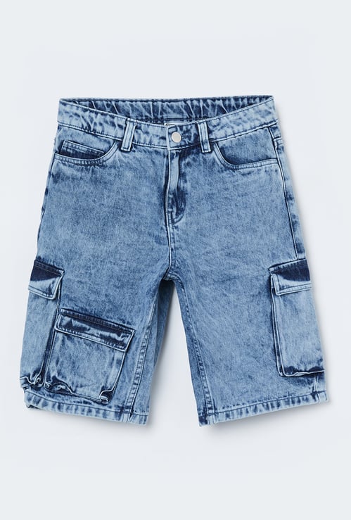 FAME FOREVER Boys Washed Cargo Shorts
